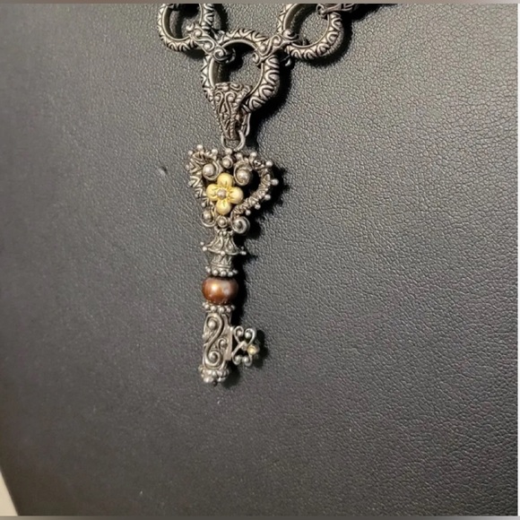 Barbara Bixby 18kt and Sterling Chocolate Pearl Key Enhancer Necklace - Picture 4 of 16